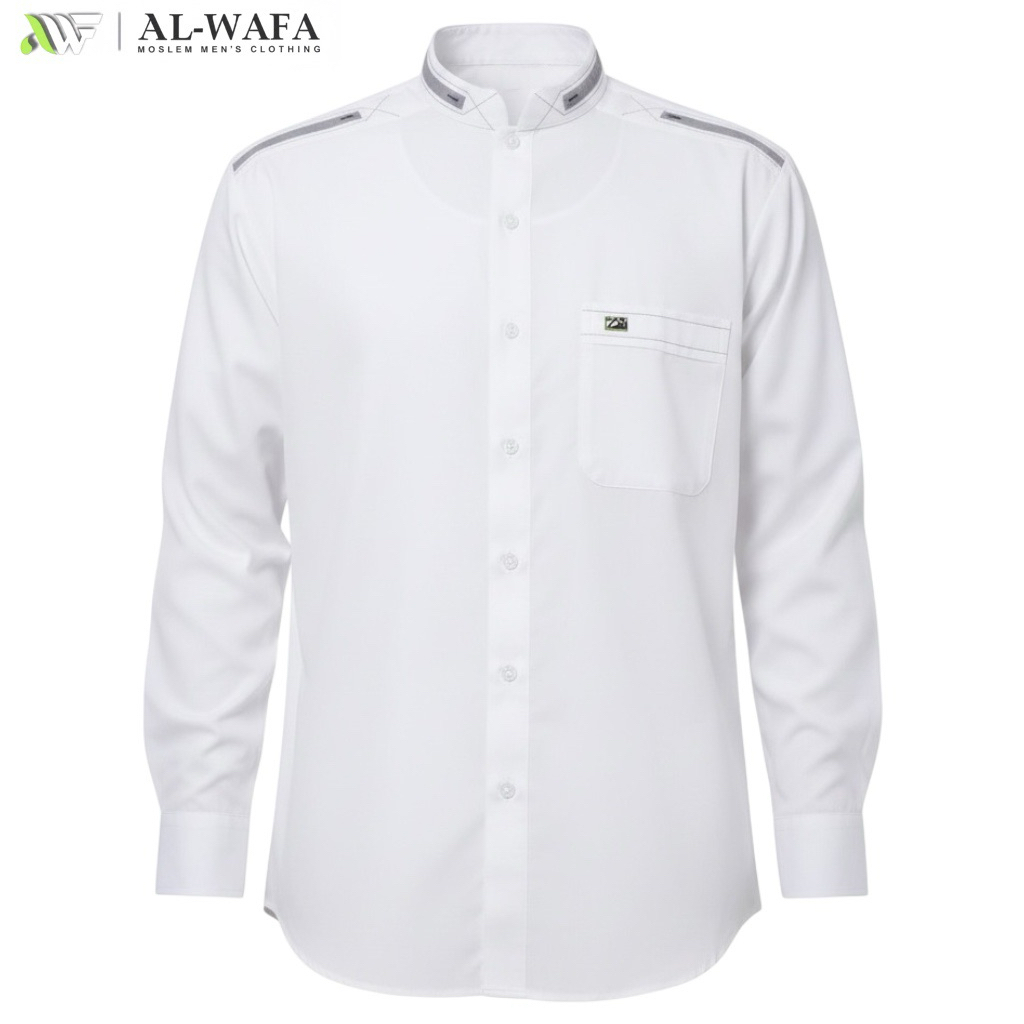 Al-Wafa Koko Putih Dewasa (KK 0426 HS CUFF, FS MANSET PUTIH)Panjang Tangan Manset