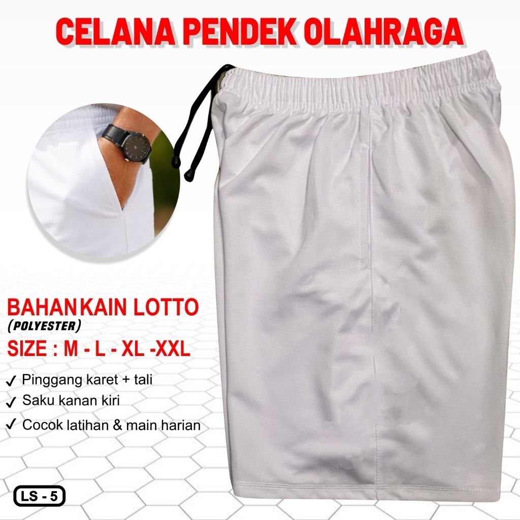 Celana pendek olah raga / tes polri / tes tni Celana badminton celana putih
