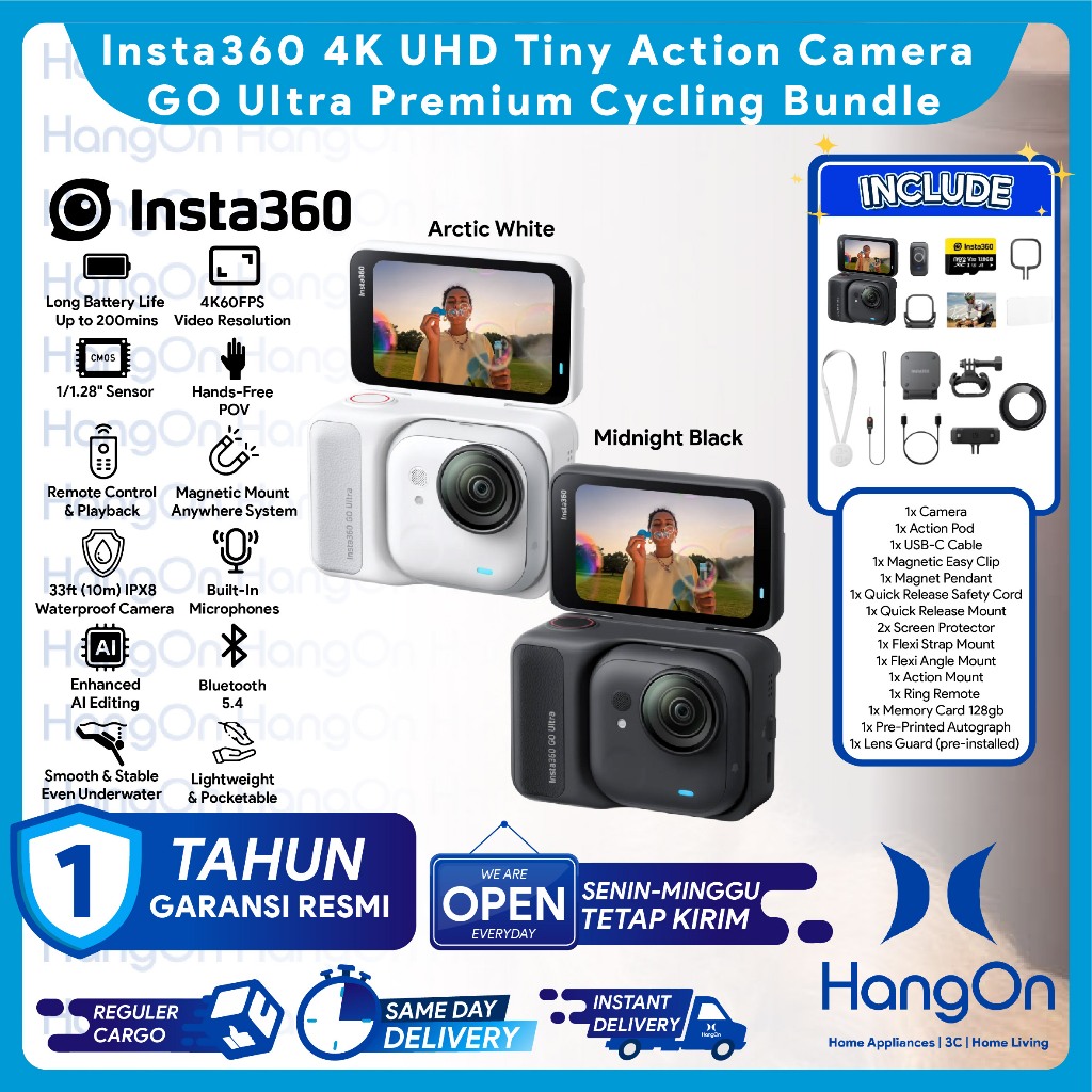 Insta360 GO Ultra 4K UHD Tiny Action Camera Insta 360 GOUltra 4K60FPS Resolution Ultra Long Runtime 