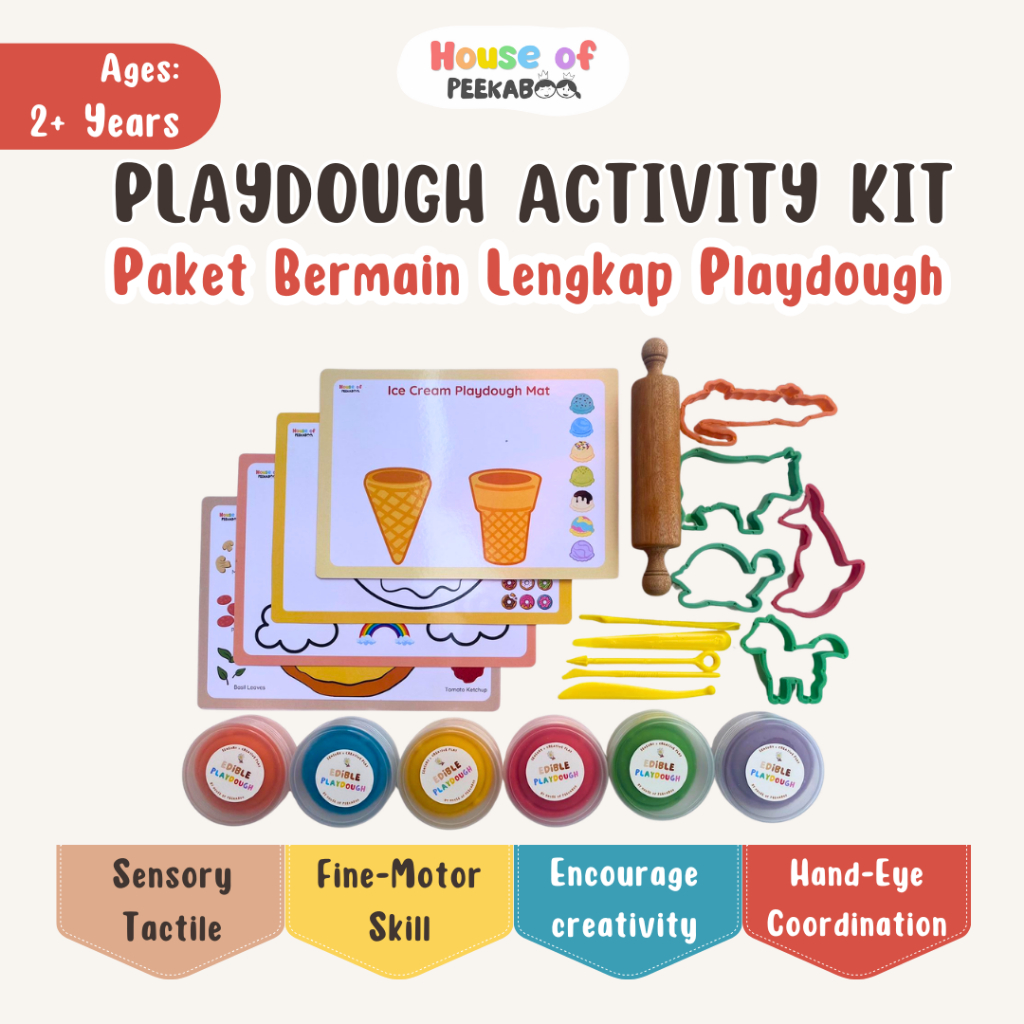 House of Peekaboo - Playdough Activity Kit Paket Playdough Mat Set Aktivitas mainan anak 3 4 5 6 tah