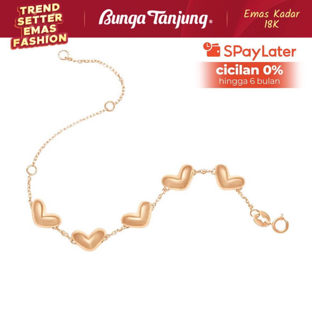 GELANG GOLDEN LOVE SERIES - SDW GOLD - EMAS 18K BUNGA TANJUNG GOLD