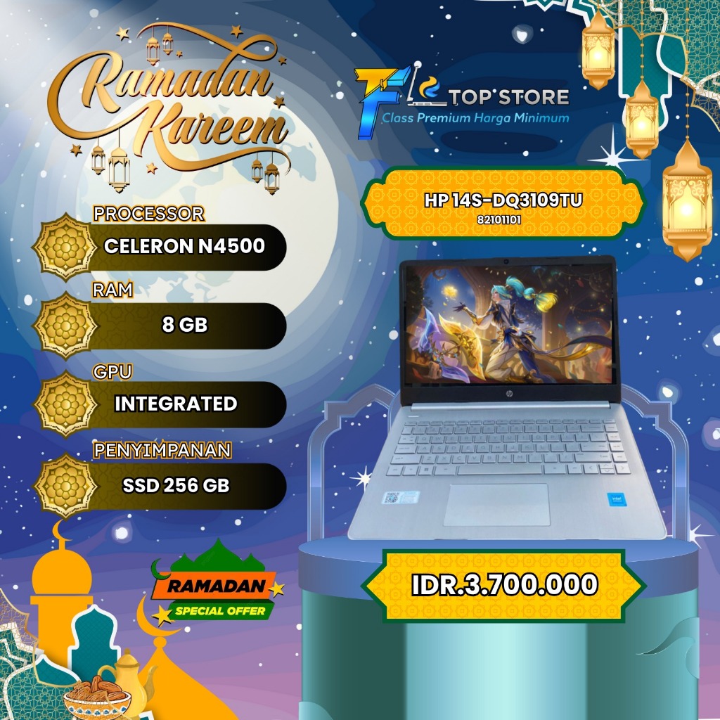 HP 14S-DQ3109TU INTEL CELERON N4500 RAM 8/256GB