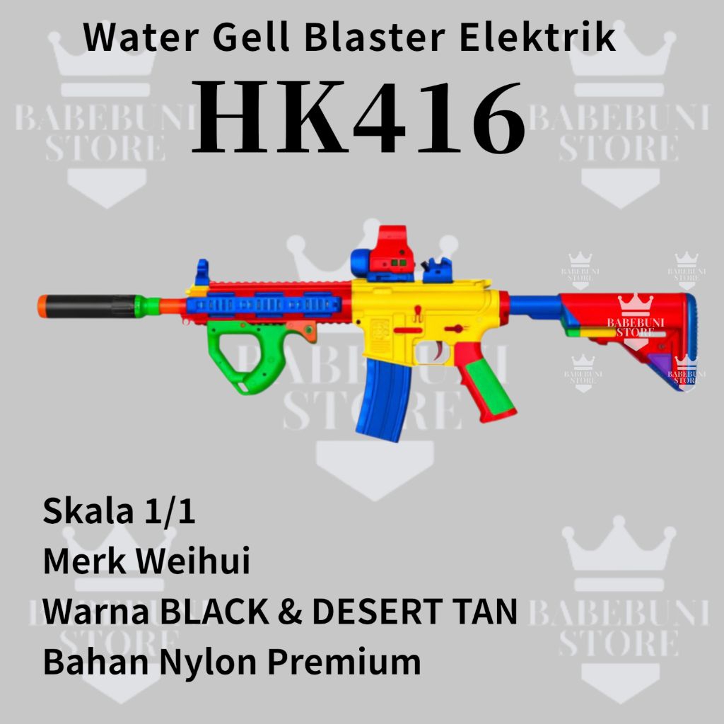 Mainan Anak Cowok Tembak Water Gell Blaster WGB M4 Series Weihui Elektrik Dual Mode Full Auto Batera