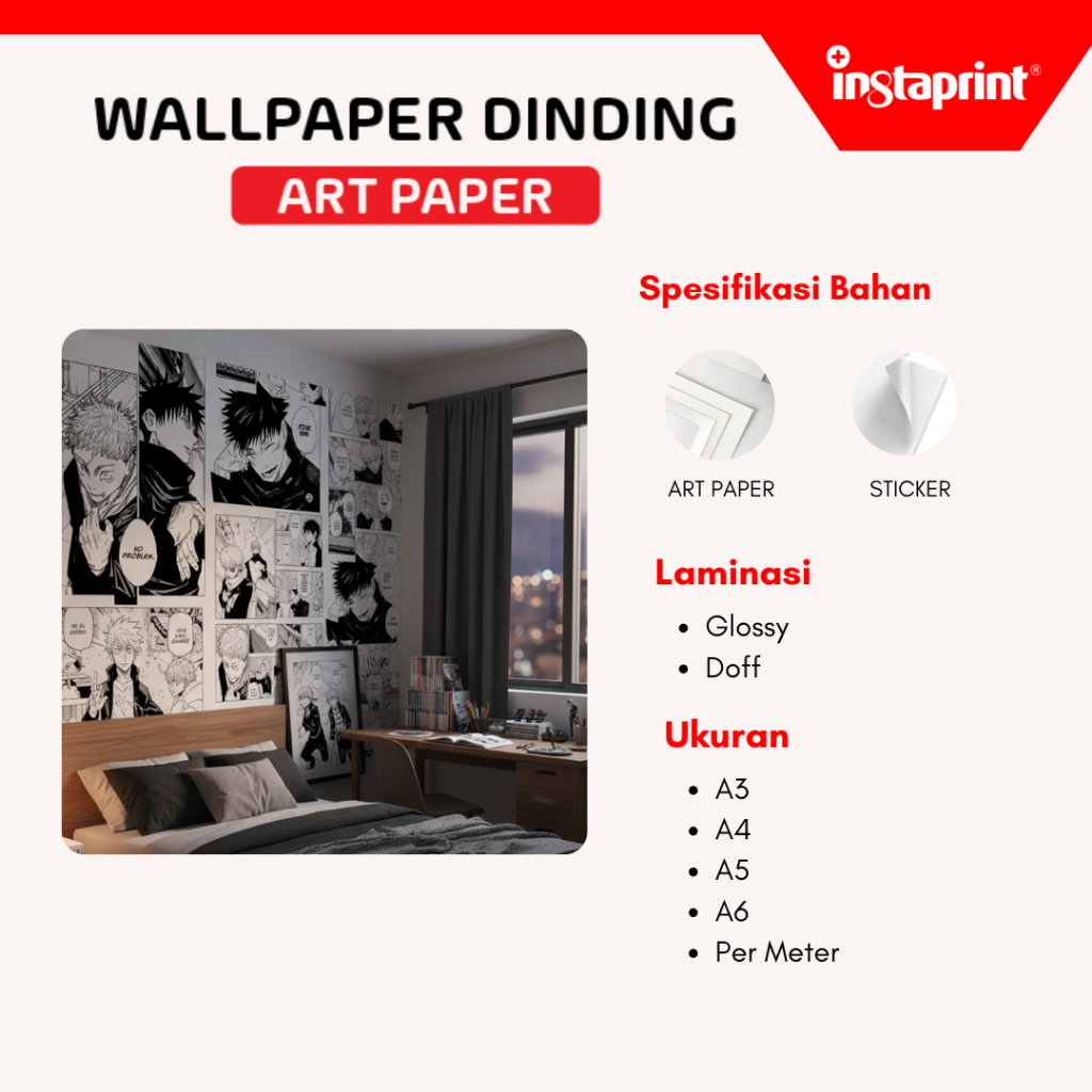 Poster Dinding Anime Manga Wall Decor Panel - Sticker Hiasan Dinding Wallpaper Kamar