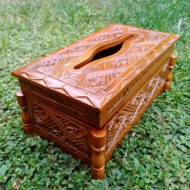 Kotak Tisu ukir kayu jati asli tempat tisu ukir jati