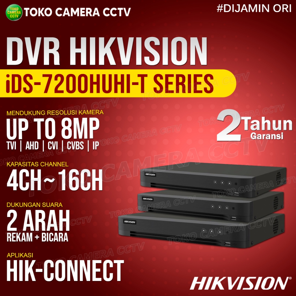DVR HIKVISION iDS-7200HUHI-T 8MP 4K RECORDER CCTV TURBO HD ACUSENSE H265