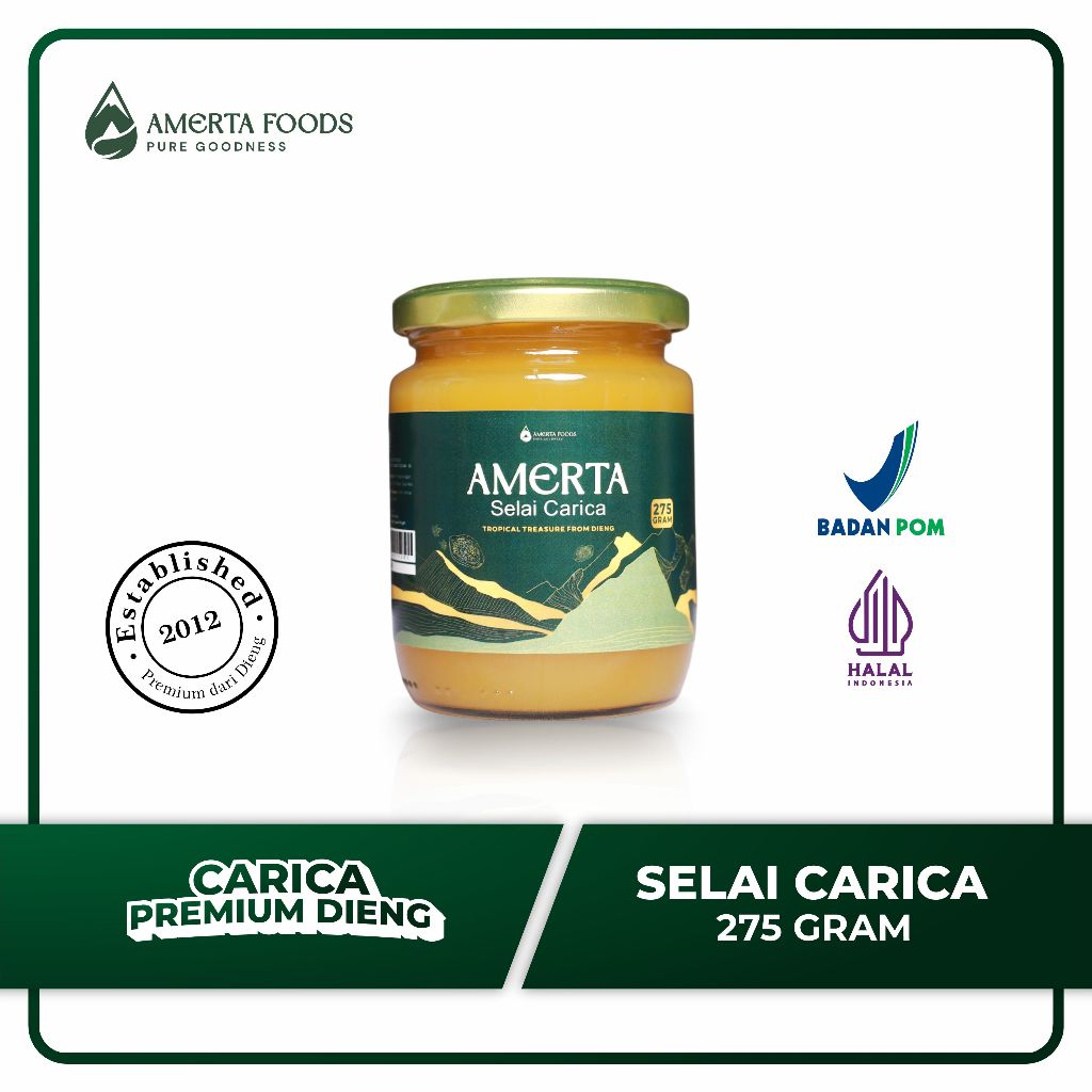 Amerta Carica Asli Dieng Premium | Selai Buah Carica –  Cup1 Botol isi 275 Gram