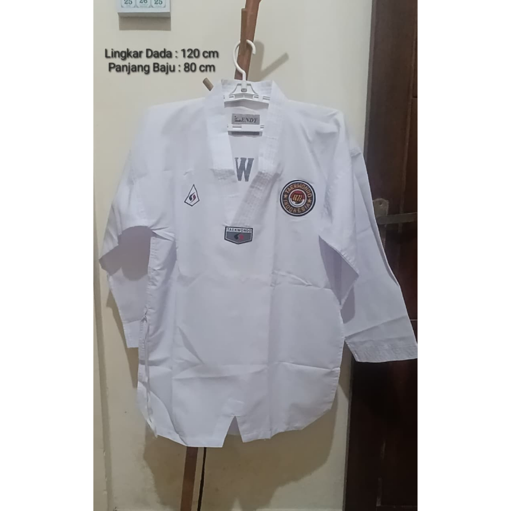 Atasan Dobok Taekwondo Dewasa Merk Sendy Kerah Putih Jumbo