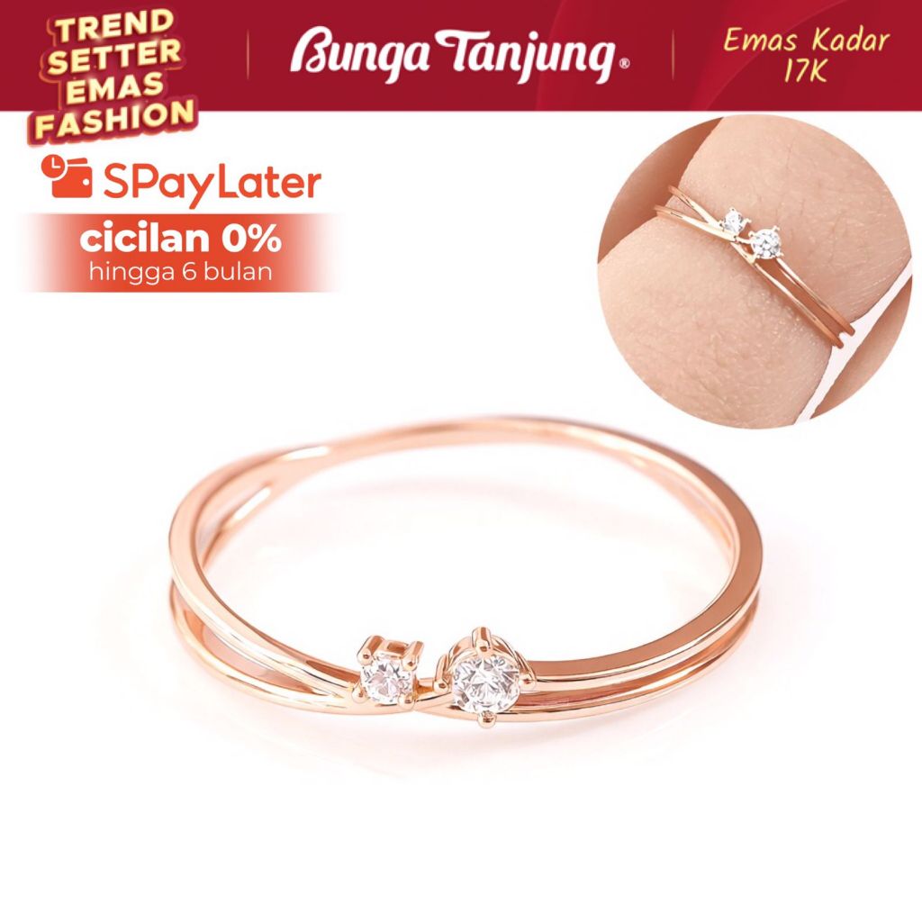 CINCIN FALISHA ROSE GOLD - EMAS 17K - BUNGA TANJUNG GOLD