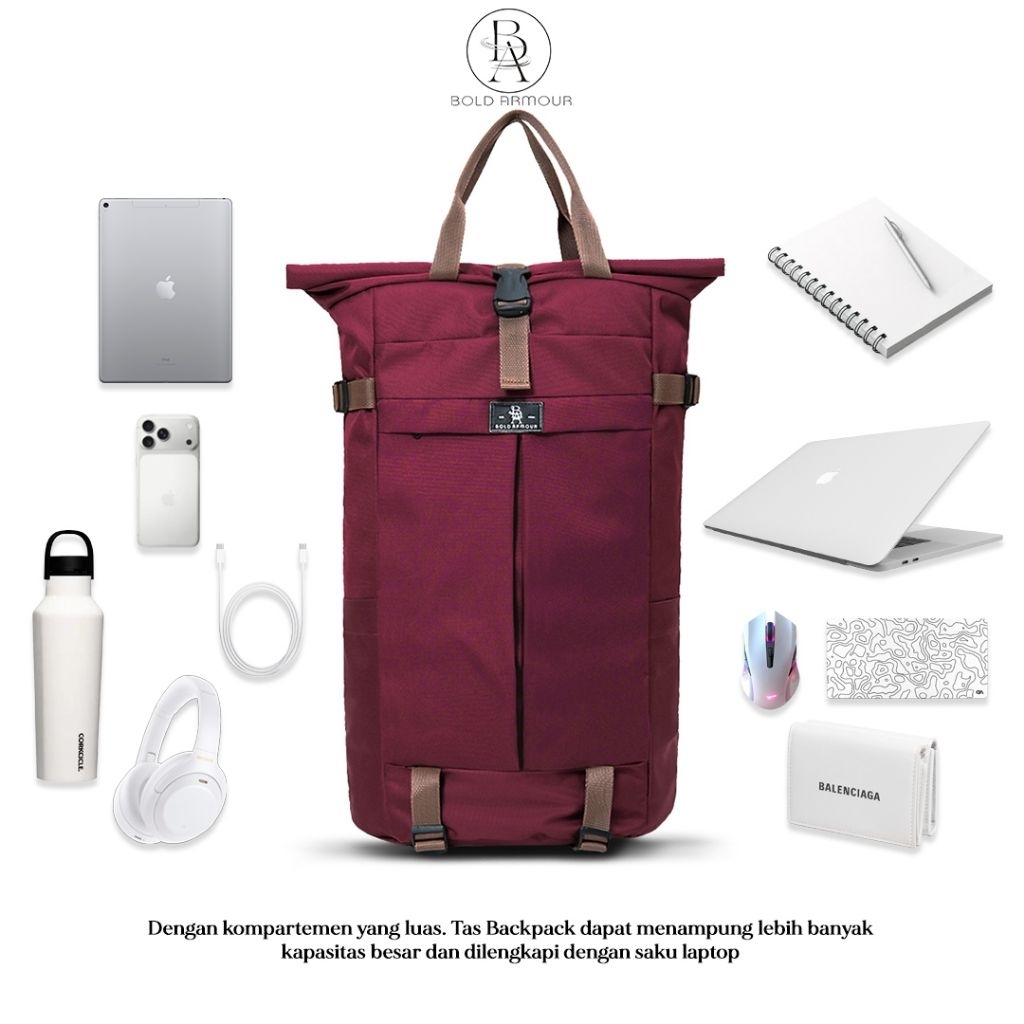 BOLD ARMOUR-Tas Ransel Laptop Backpack Pria dan Wanita Tas Leptop  sekolah Tas  Punggung Tas Hiking