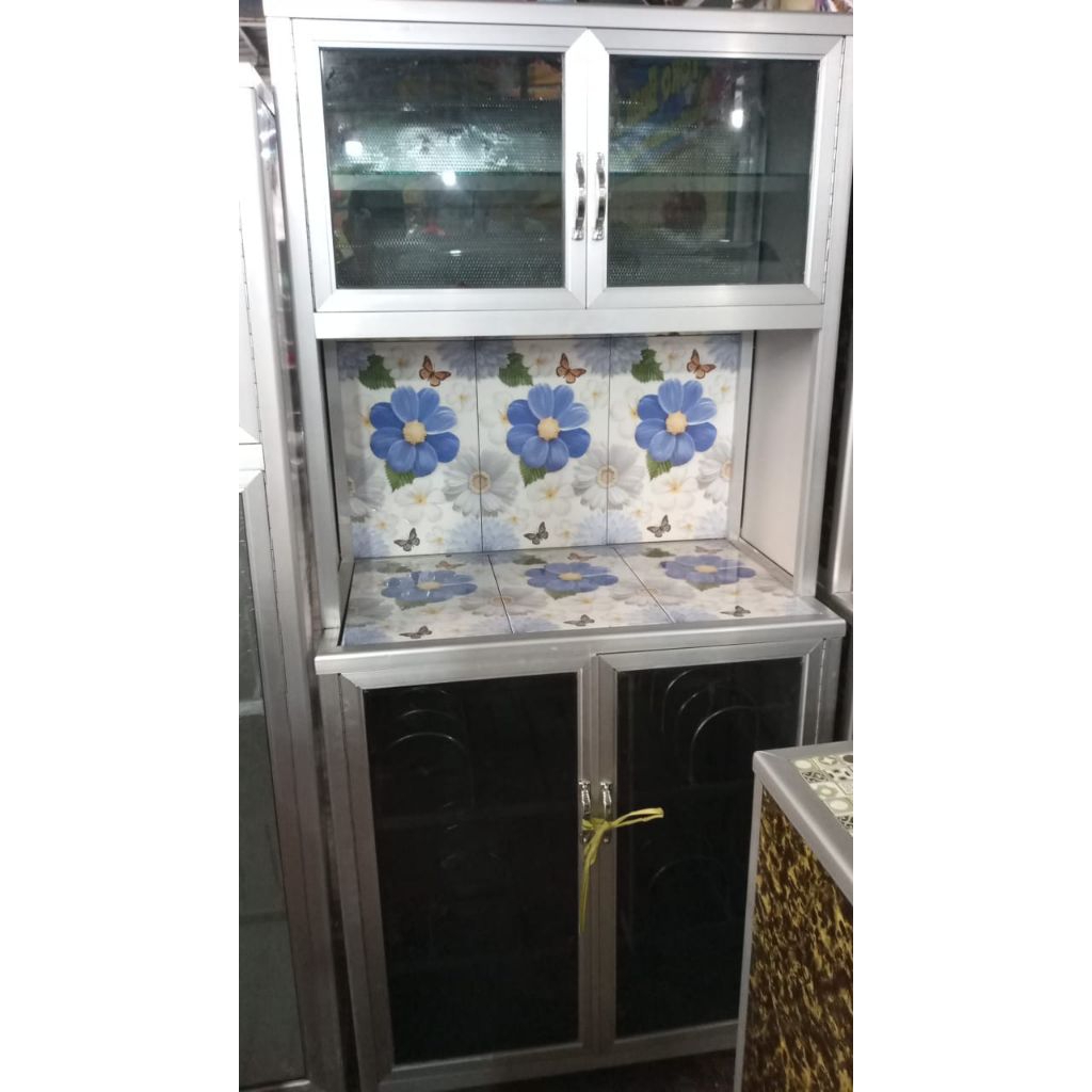 Rak piring keramik aluminium 2 pintu