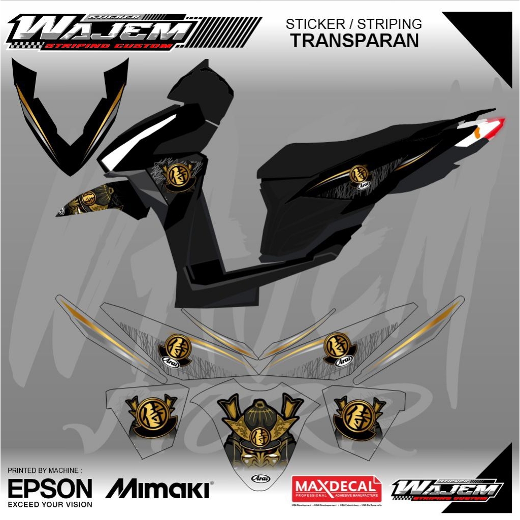STRIPING TRANSPARAN VARIO 125 150 OLD  MOTIF ARAI SIMPLE