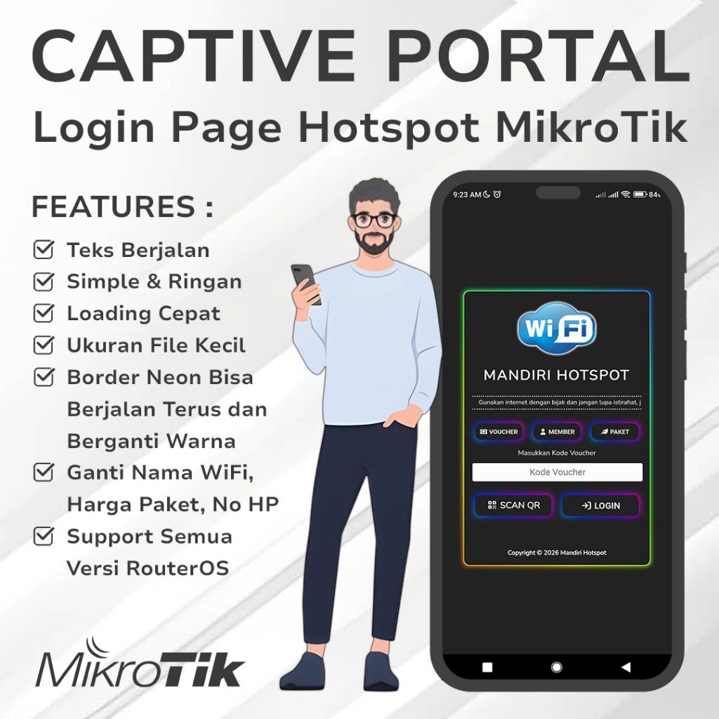 Tema Neon Satu - Template Login Page Hotspot Mikrotik Premium