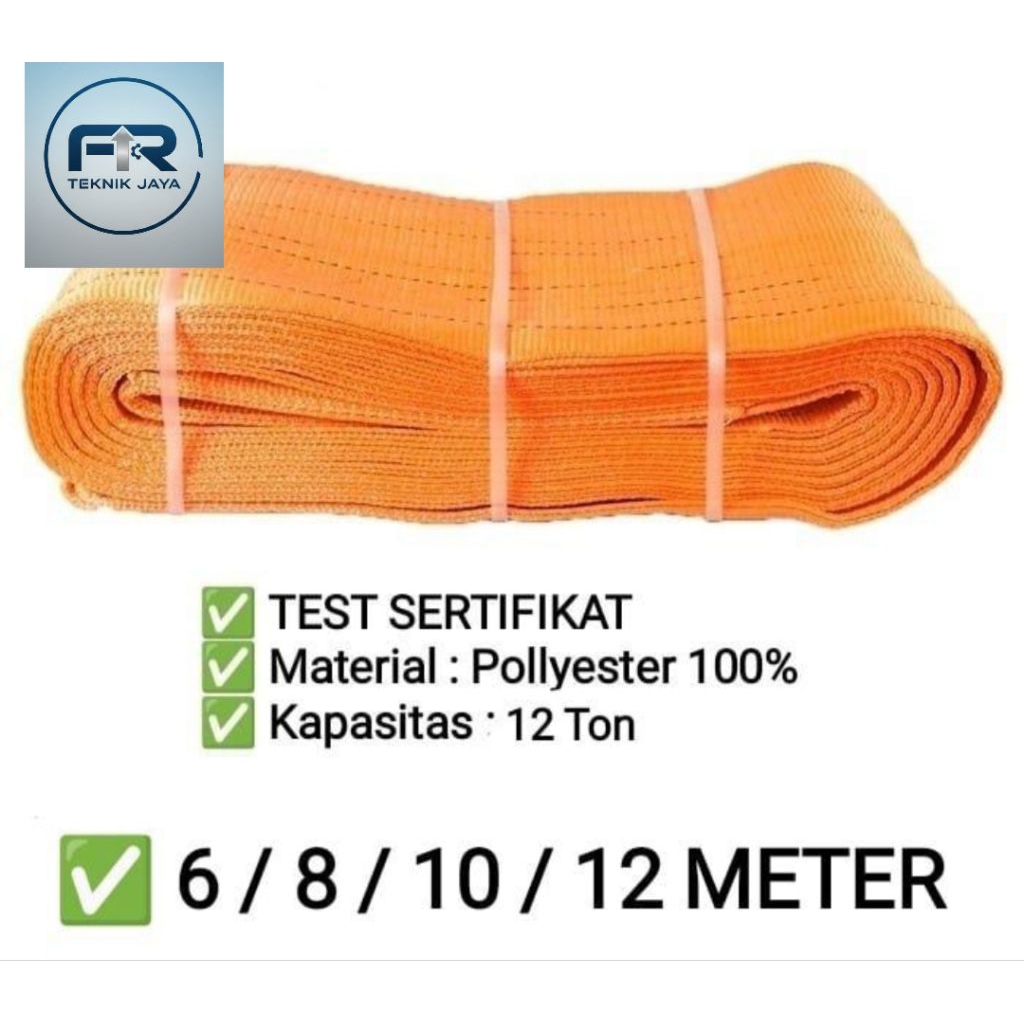 WEBBING SLING BELT 12 TON | UK 6 8 10 12 METER | TALI ANGKAT UK 12 TON