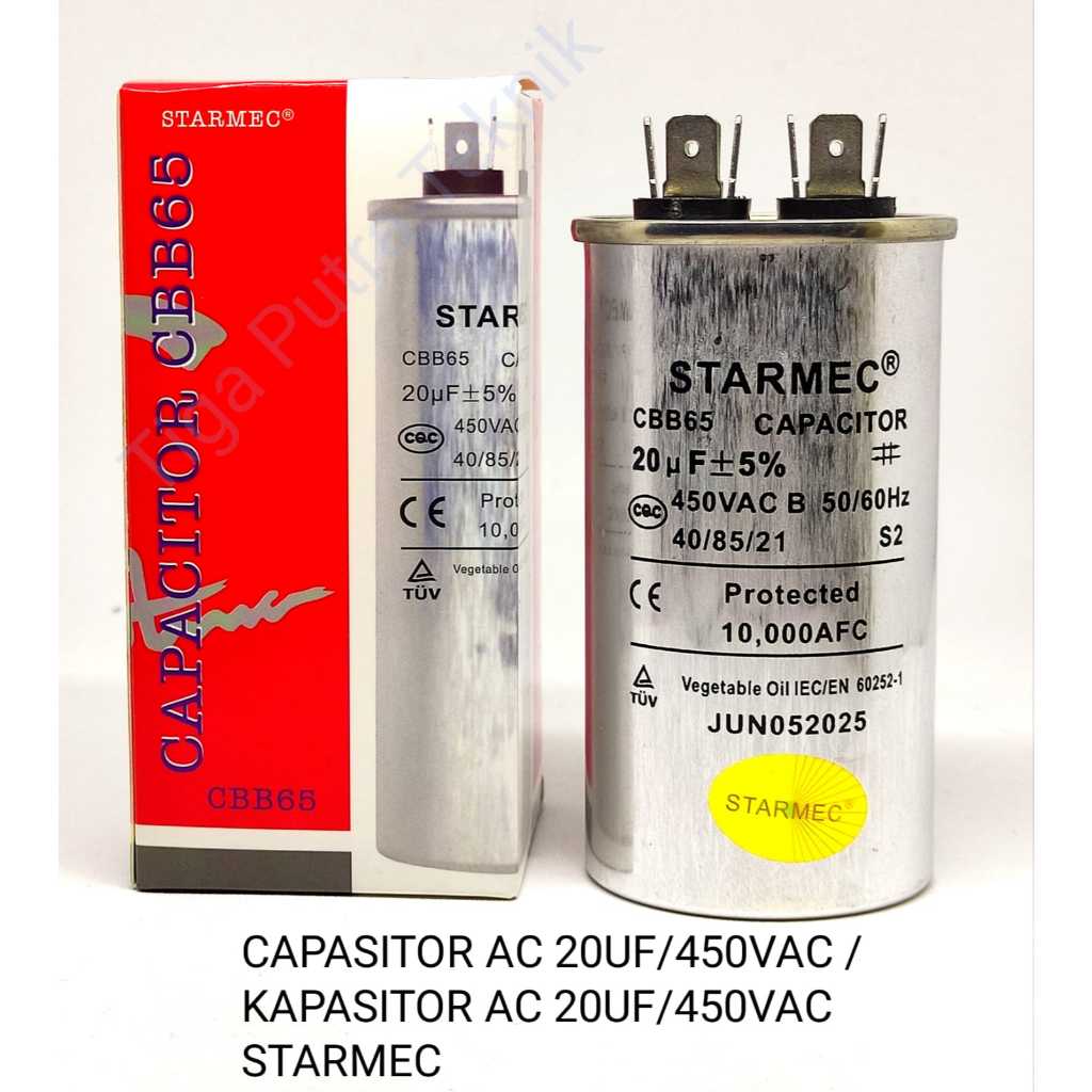CAPASITOR AC 20UF/450VAC / KAPASITOR AC 20UF/450VAC STARMEC