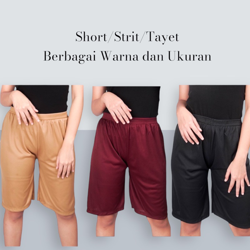 Celana Shot Pendek Polos Wanita Jumbo - Dalaman Celana Stretch Wanita Dalaman Celana Pendek Short Wa