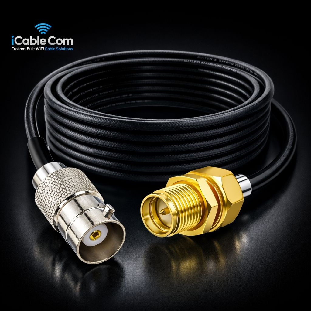 Kabel Pigtail BNC Female to RP-SMA Female RG58 50 Ohm 5/10/15/20M - Jumper Sambungan Antena WiFi, HT