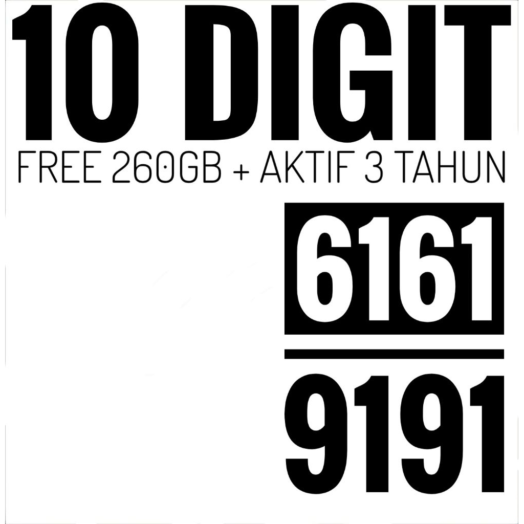 Kartu Perdana Nomor Cantik Telkomsel 10 Digit 6161 9191 GIGI