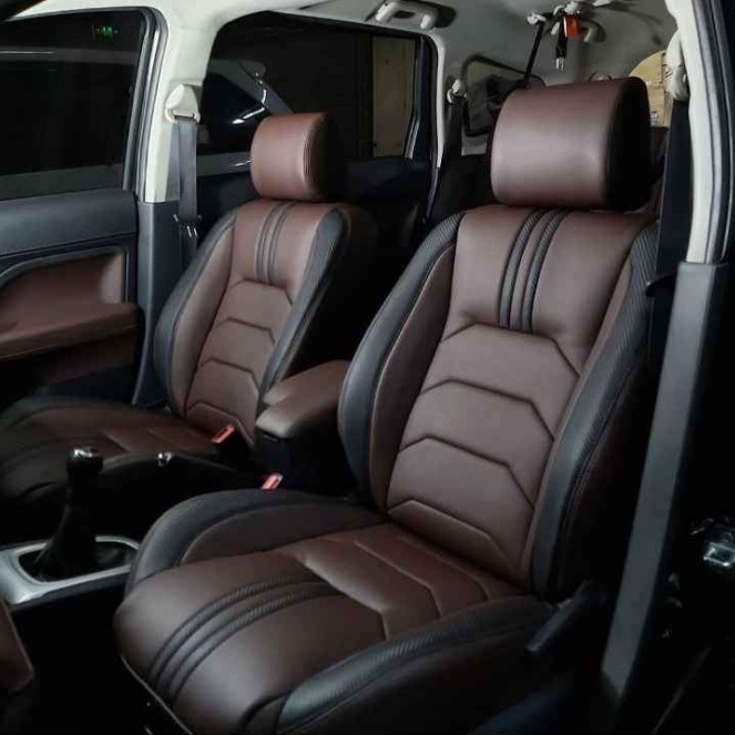 Sarung jok mobil Avanza 2011 - 2012 full set 3 baris bahan kulit sintetis leather anti air