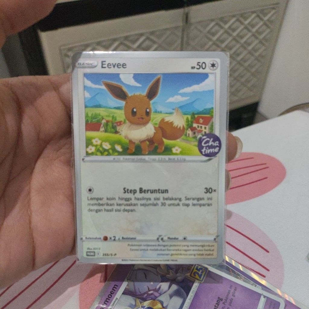card/kartu pokemon eevee promo chatime