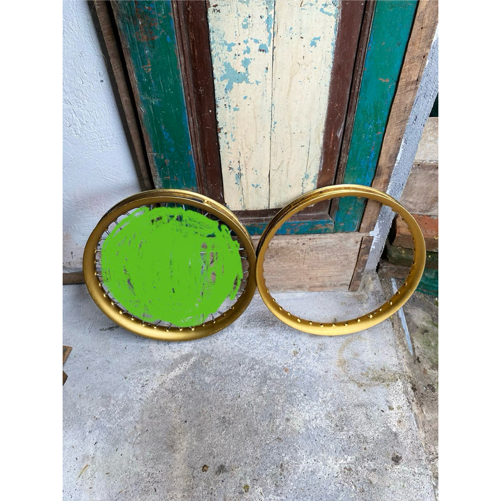 Velg ring 17 setengah lingkaran asli gold kuning jeruk uk 140/160