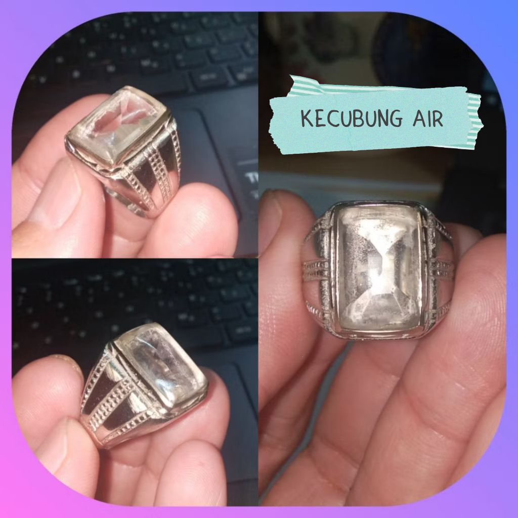 Cincin Kecubung Air Putih kecubung es Quartz natural
