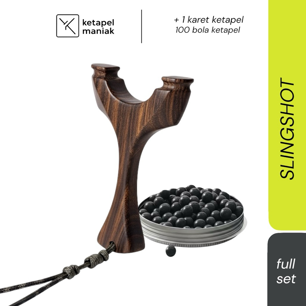 ketapel kayu sonokeling lurus - L Goat / ketapel olahraga full set