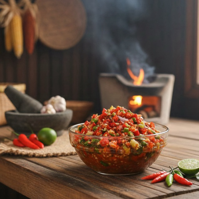 sambal Lu'at atau sambal luat Kupang pedas