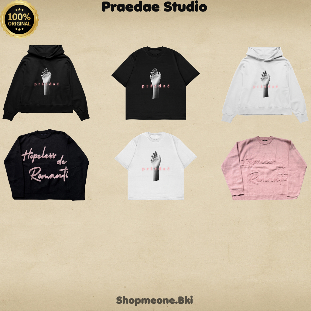Praedae studio - Valentines Hopeless Romantic Black, Broken White, Pink Hoodie // Valentines Hopeles