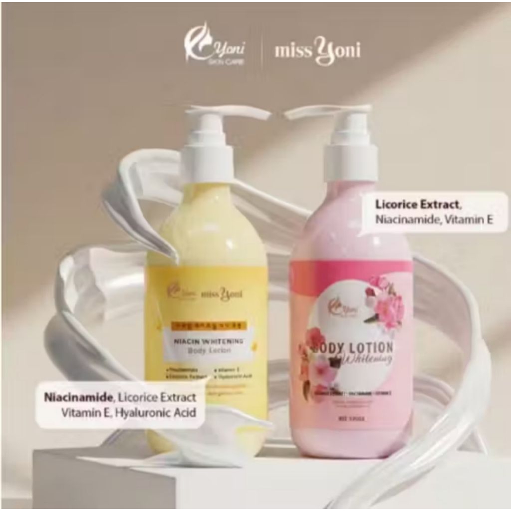 PAKET BUNDLING BODY LOTION NIACIN + PINK BY YONI SKINCARE| AMPUH MENCERAHKAN KULIT | BPOM DAN HALAL 