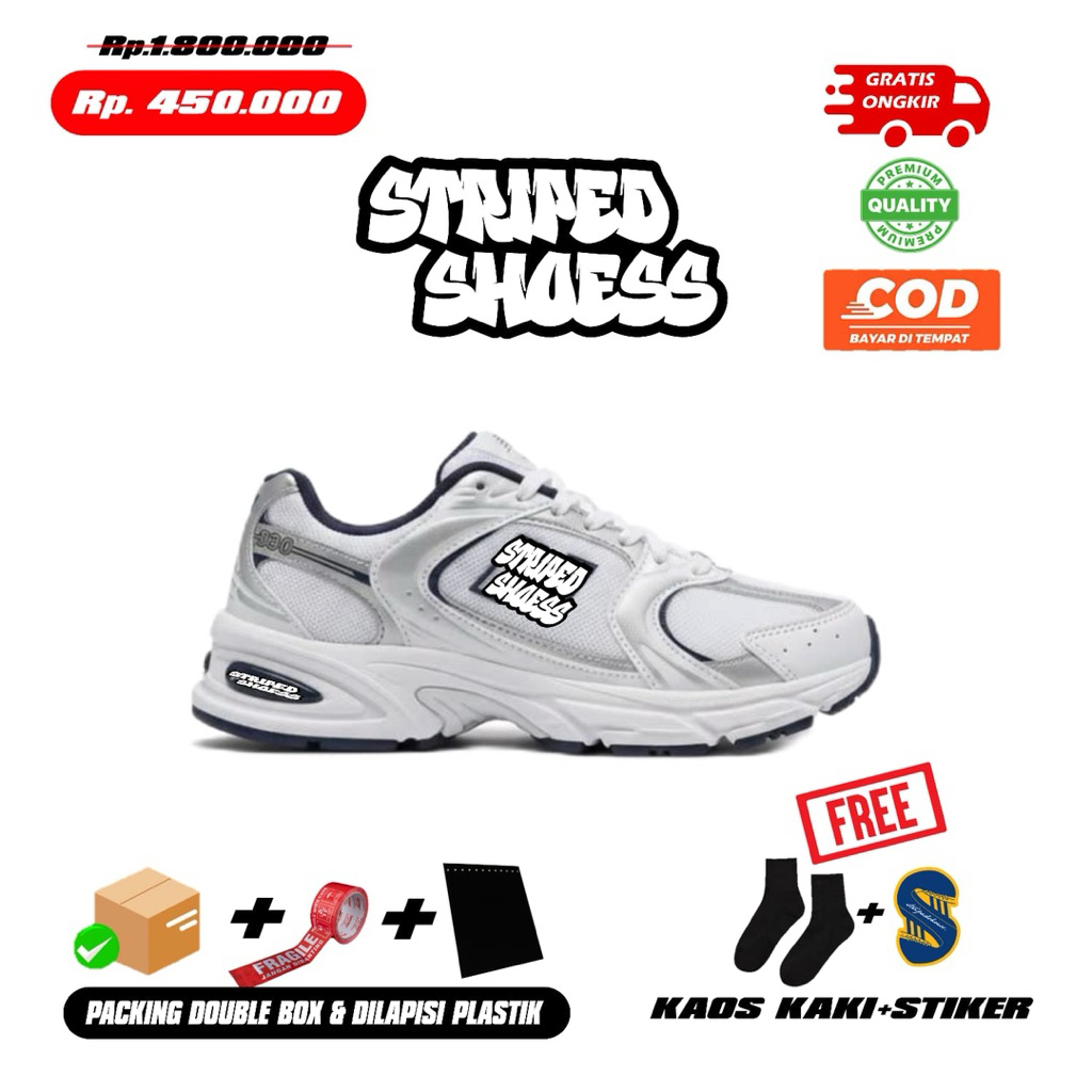 Sneakers NB 530 White Black 100% Baru