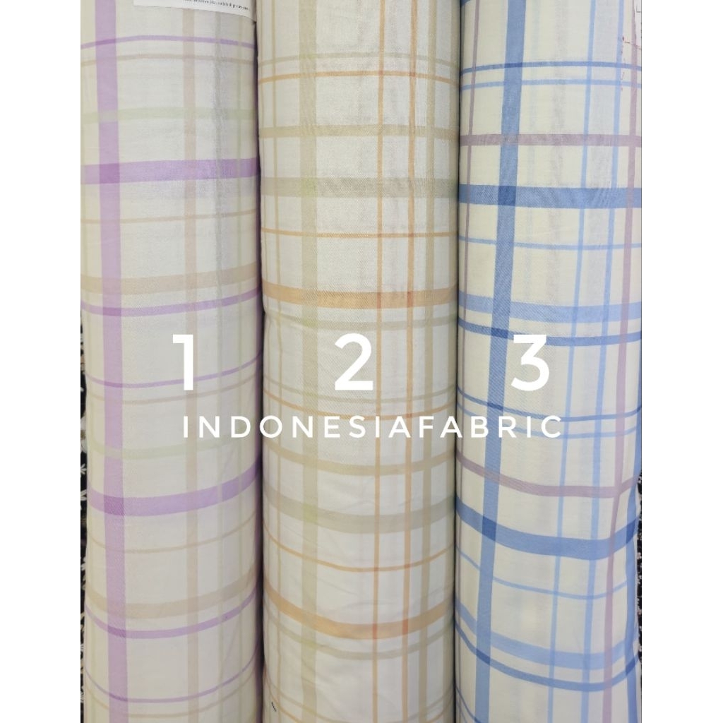Kain Katun Jepang motif Kotak chekers gingham tokai senko japan cotton 814 twill bahan gamis tunik m