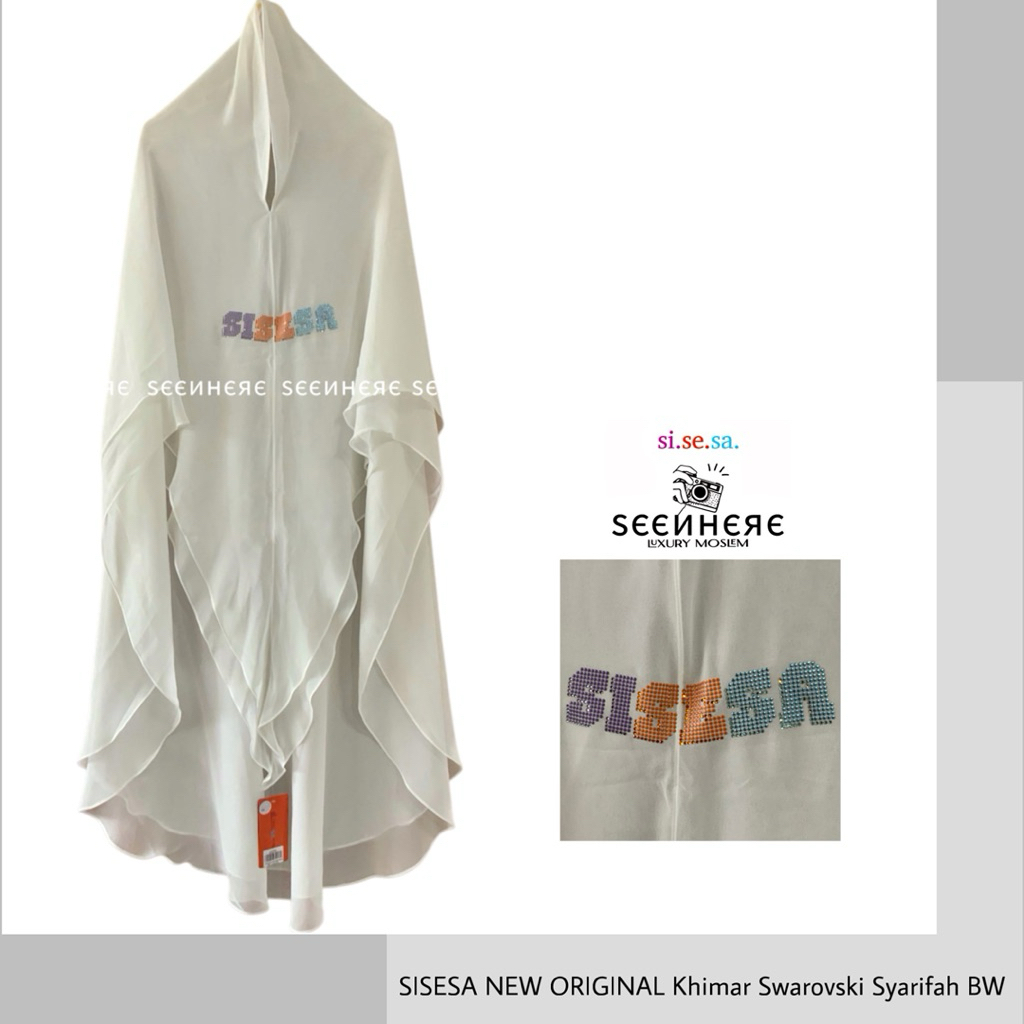 SISESA NEW ORIGINAL GUARANTEED - Khimar Big Swarovski Syarifah BW