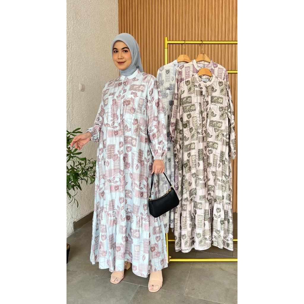 GAMIS CRESPO JAGUARD / BAJU WANITA MUSLIM/ WARNA DIABI ADIBA/ GROSIR TANAH ABANG