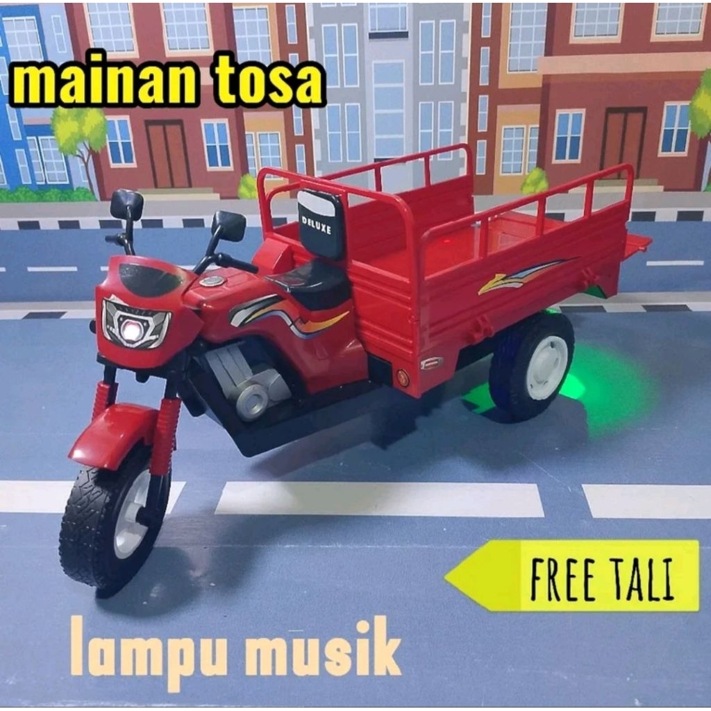 (OT 07) Mainan Anak Motor Viar Roda 3 BO Lampu Musik Mainan Mobil Tosa Bak