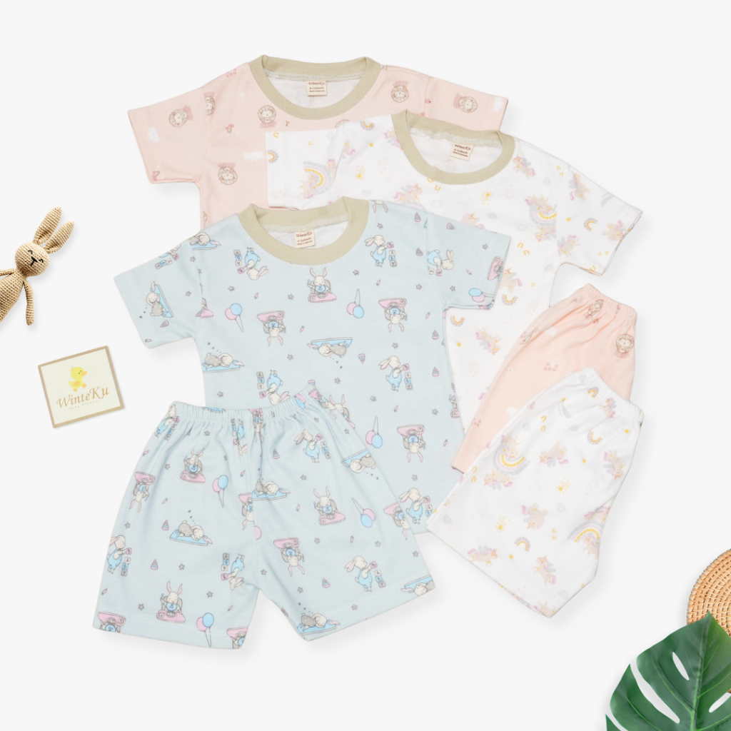 Winteku Set OBLONG Kids and Baby Girl Celine - Setelan Oblong Anak dan Bayi Celine