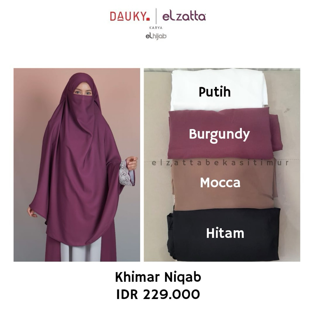 Khimar Niqab Elzatta Hijab Jilbab Kerudung Bergo Syari
