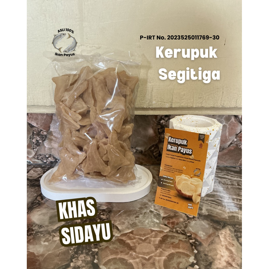 Kerupuk Mentah Bentuk Segitiga - Kerupuk Ikan Payus Khas Sidayu Gresik