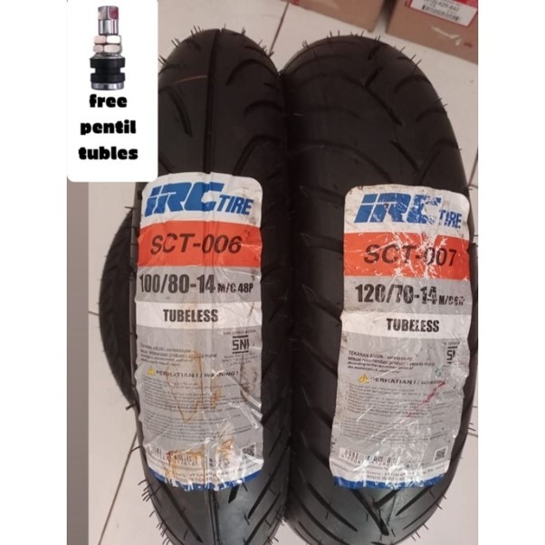 Ban Luar IRC TUBLES 100/80 Ring 14 dan 120/70 Ring 14 Ban Depan Belakang PCX 150, Vario 160