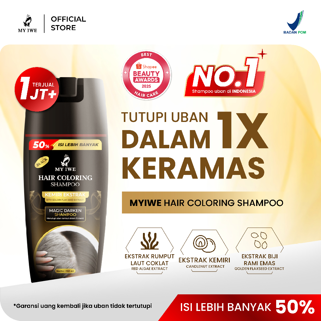 Myiwe Shampoo Penghilang Uban / Penghitam Rambut Uban Original