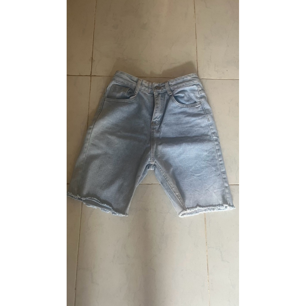 celana pendek jeans blue second preloved