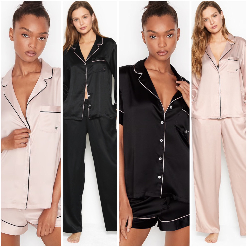 Victoria’s Secret Satin Long Pajamas Set | Baju Tidur Wanita VS Silk Piyama Sale