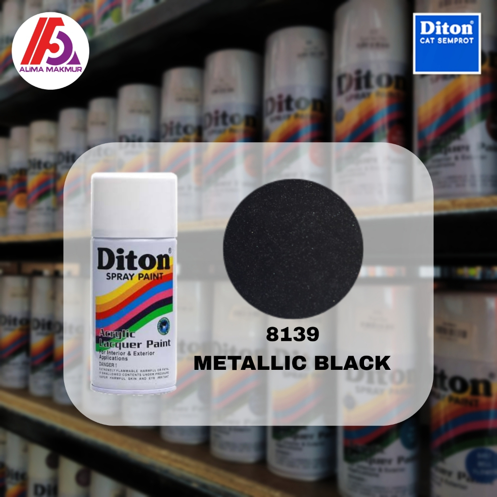 Diton Acrylic 8139 Metallic Black 300cc / Pilok Diton Hitam Metalik / Pilok Diton Metalik Black