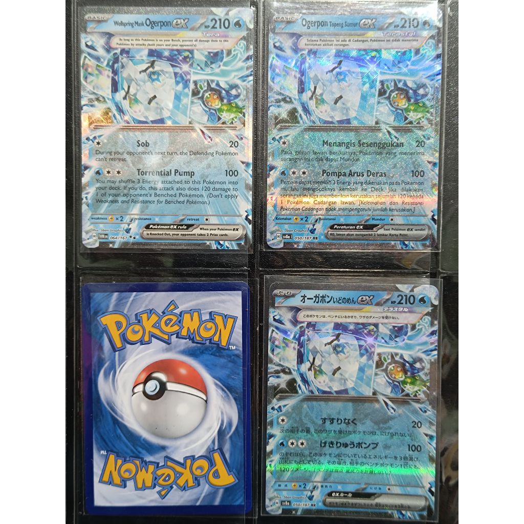kartu pokemon TCG ori  Ogerpon wellspring Mask , ogerpon topeng sumur EX RR Indonesia English japan