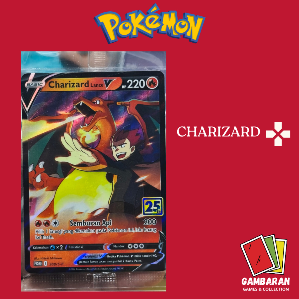 Charizard Lance V Promo 25th 308/S-P Sealed Kartu Pokemon Indonesia TCG