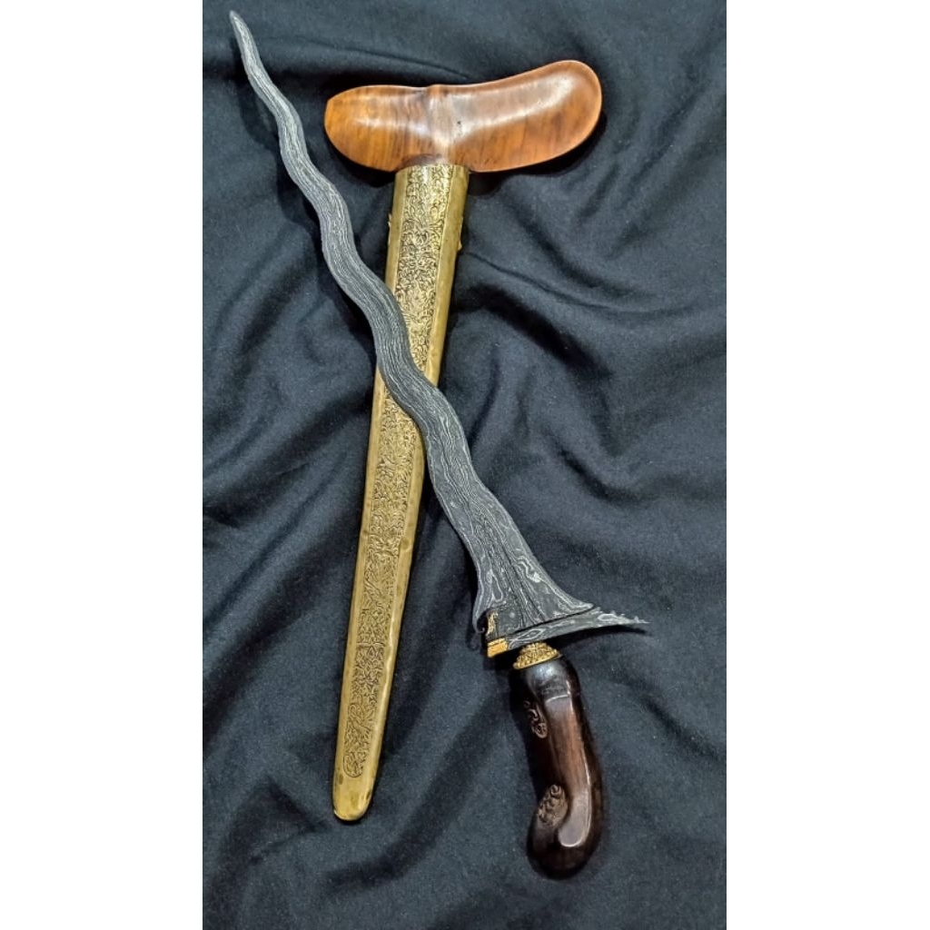 Keris Sepuh Asli Sabuk Inten pamor Banyumili Gonjo Kinatah I Keris Sepuh Asli Warangka Gayaman Jogja