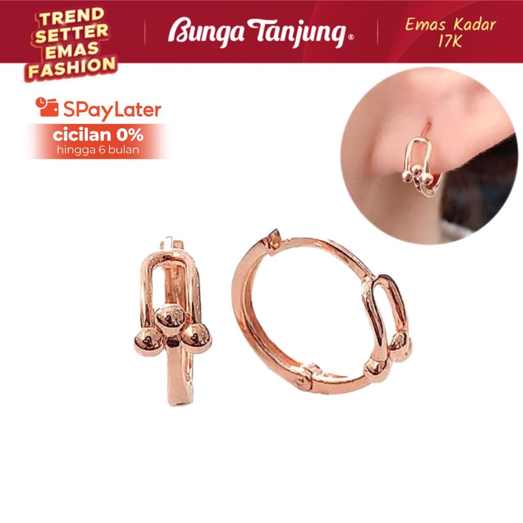 ANTING KLIP LUXURY - EMAS 17K - BUNGA TANJUNG GOLD