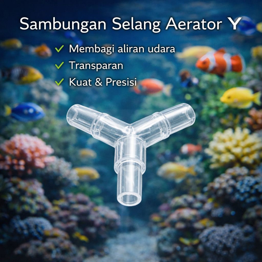 cabang Y selang aerator / splitter 2 way selang aerator aquarium