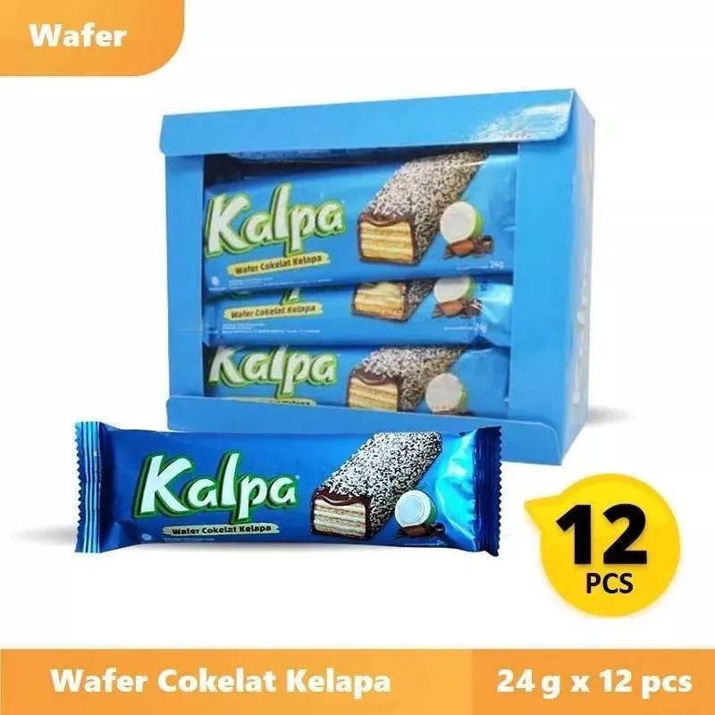 Kalpa Wafer Coklat Kelapa - Taburan Kelapa, Sensasi Coklat, Krim Kelapa