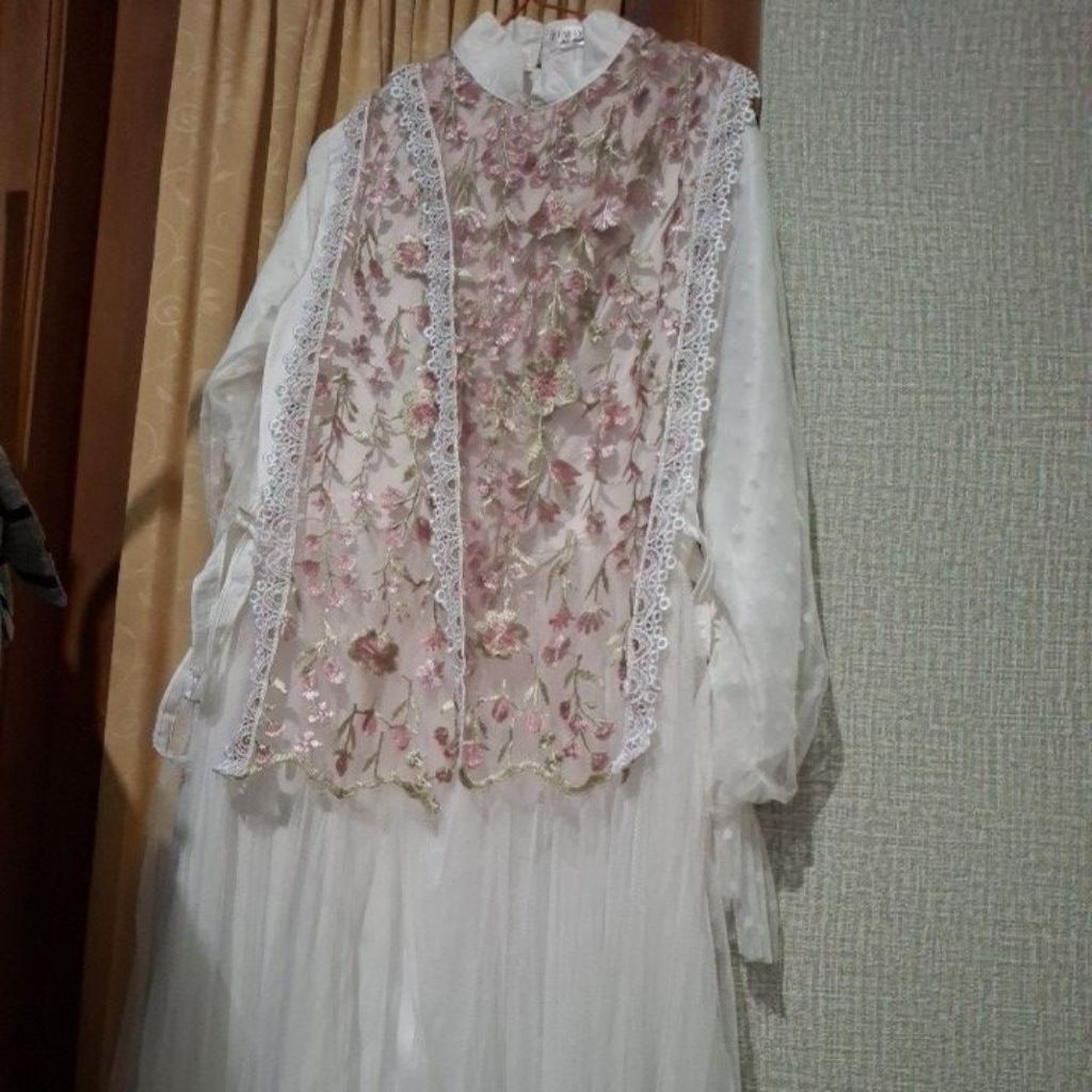 gamis tile putih dewasa
